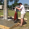 Caleb Pours Concrete For Observatory Floor
